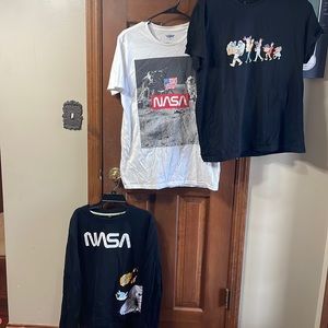 NASA. Lot of 3. 2 short sleeve. 1 crew neck. Medium. Smoke free home.
